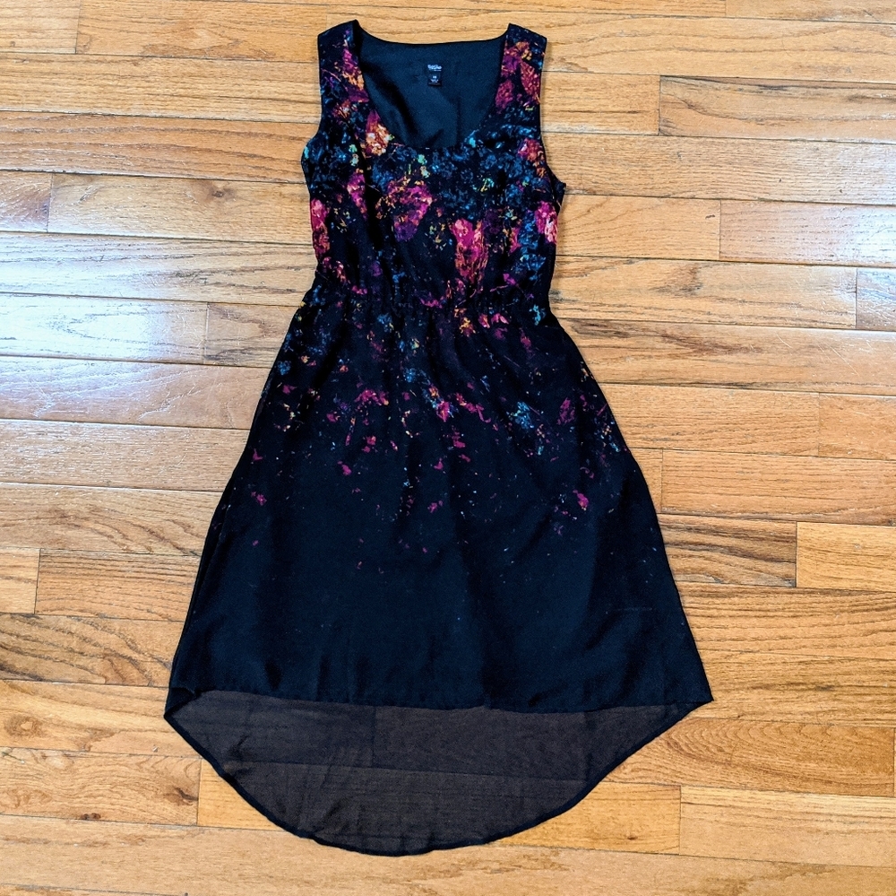 Target Mossimo Black Unique High Low Floral Dress